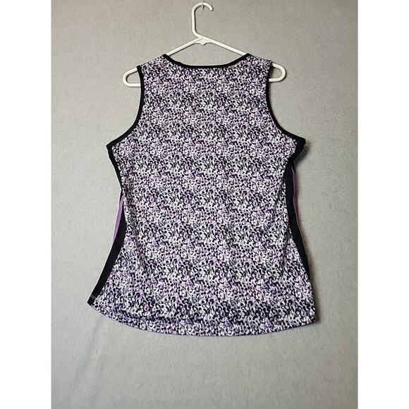 Kerrits Breeze Ice Fil Purple Floral Equestrian Tank Top Women's Large Stretch - Picture 6 of 14